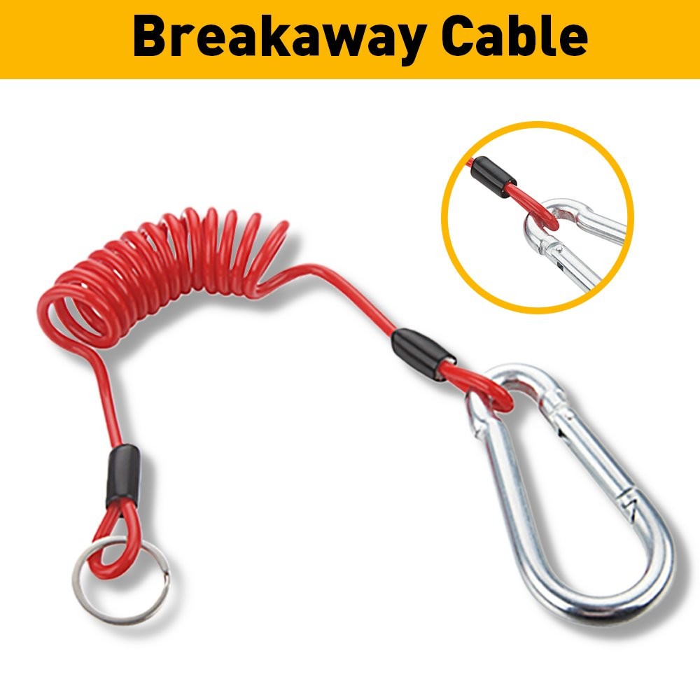 6ft Breakaway Trailer Spring Cable Trailer Safety Rope Coiled Brake Away Cable