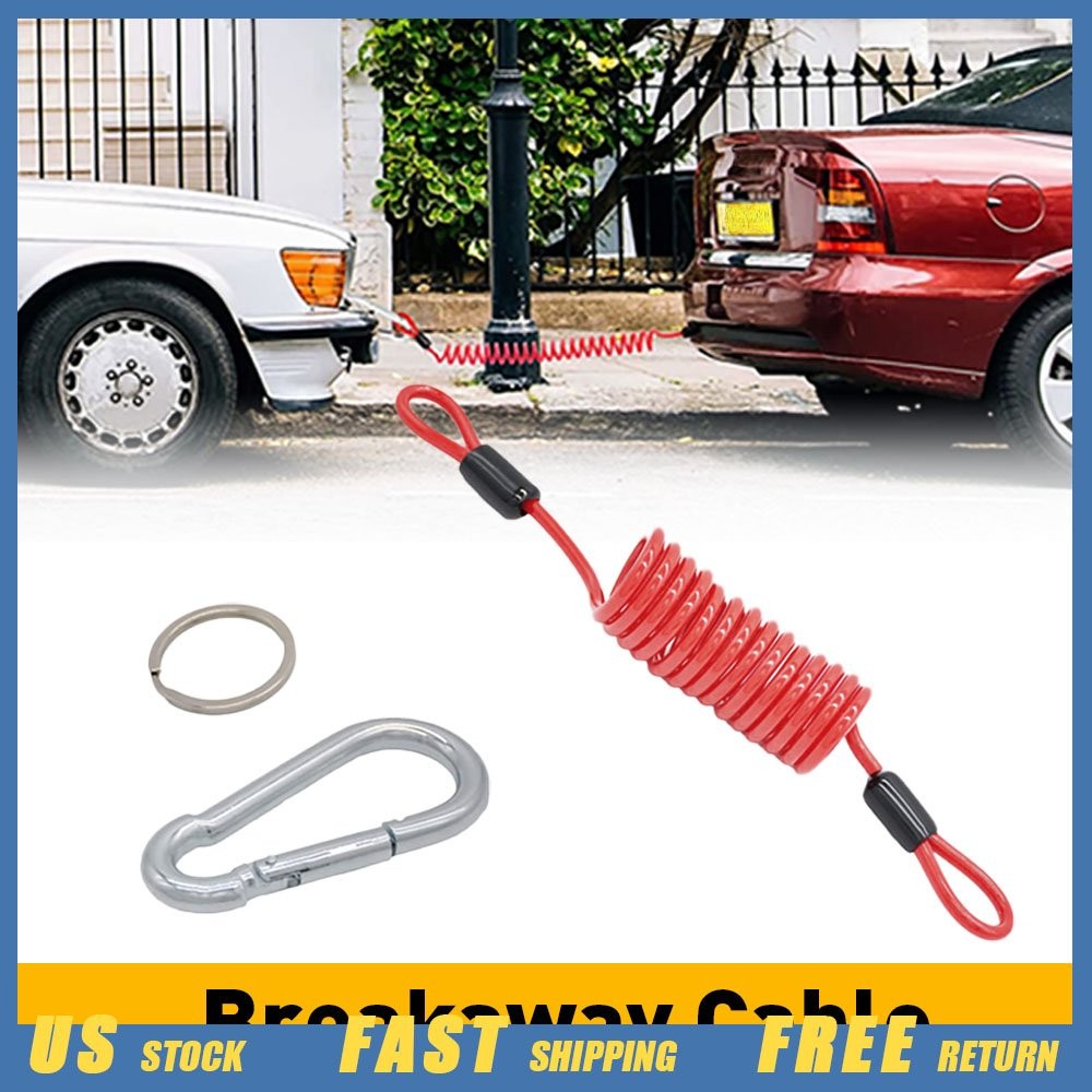 6 Foot Cable Breakaway Trailer Breakaway Cable Safety Rope Fit Trailer RV Boat*