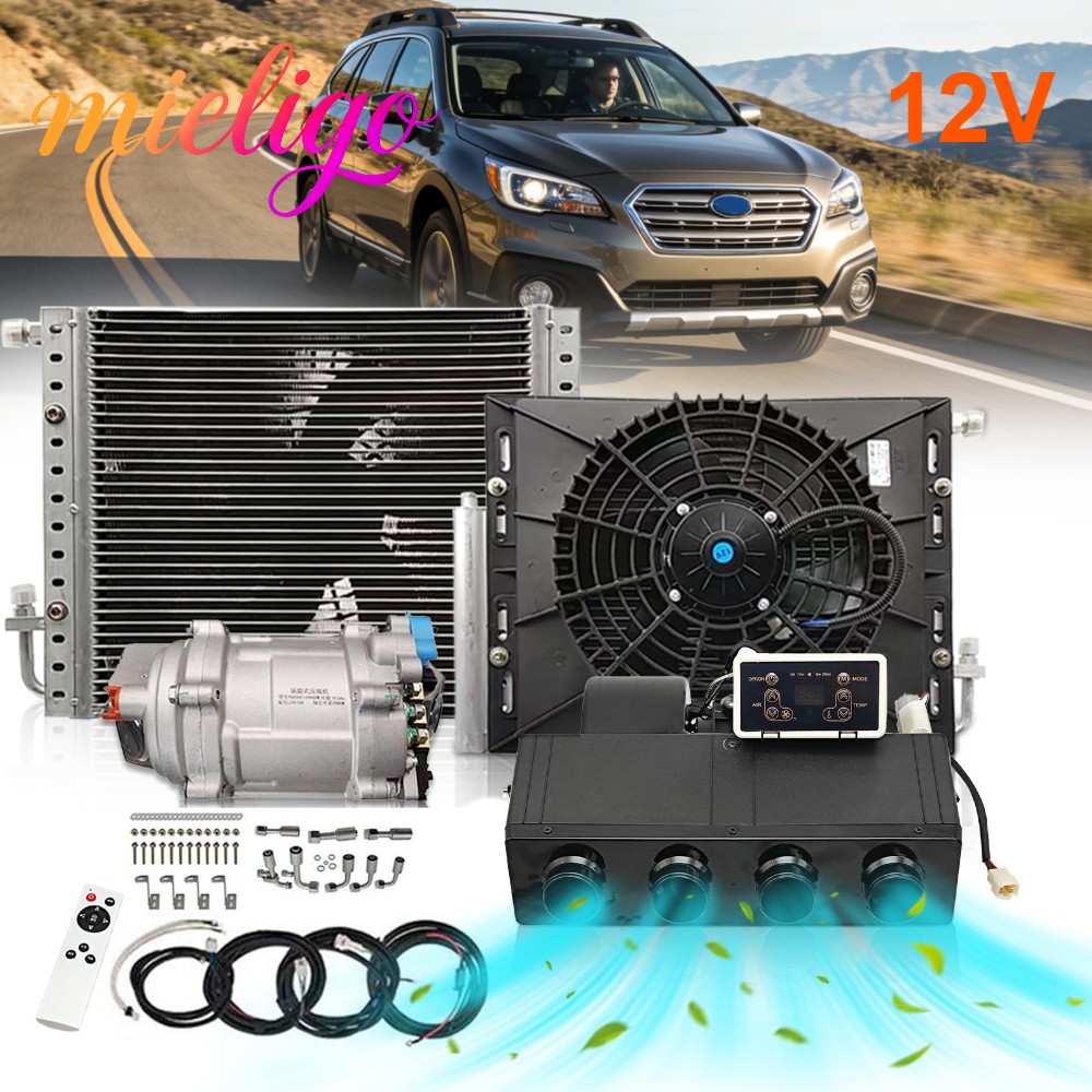 Mieligo12V Remote Electric Cooling Underdash Air Conditioner Panel Kits US