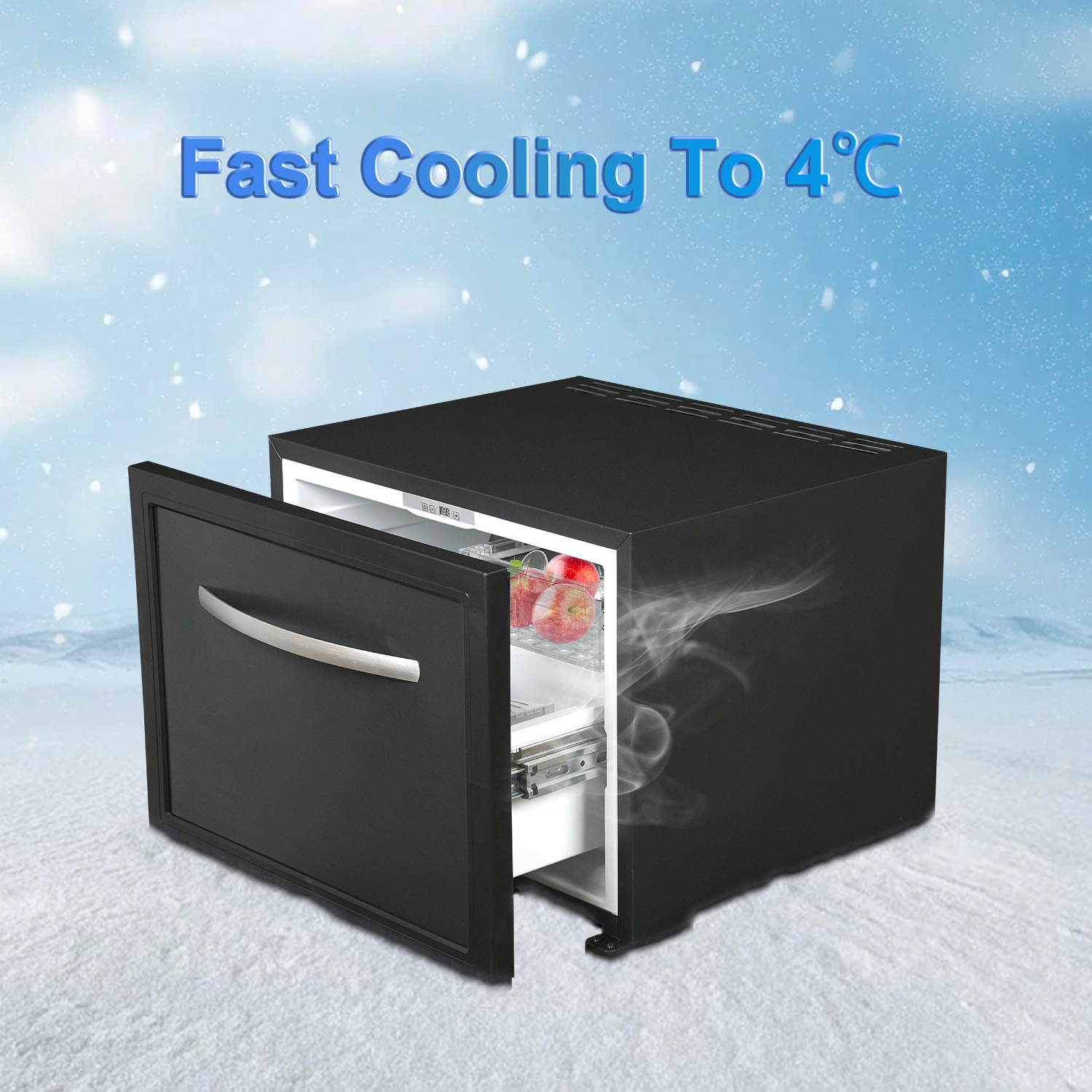SMAD 12V/110V Drawer Fridge 1.7 cu ft 2Way Refrigerator Campervan Motorhome Boat