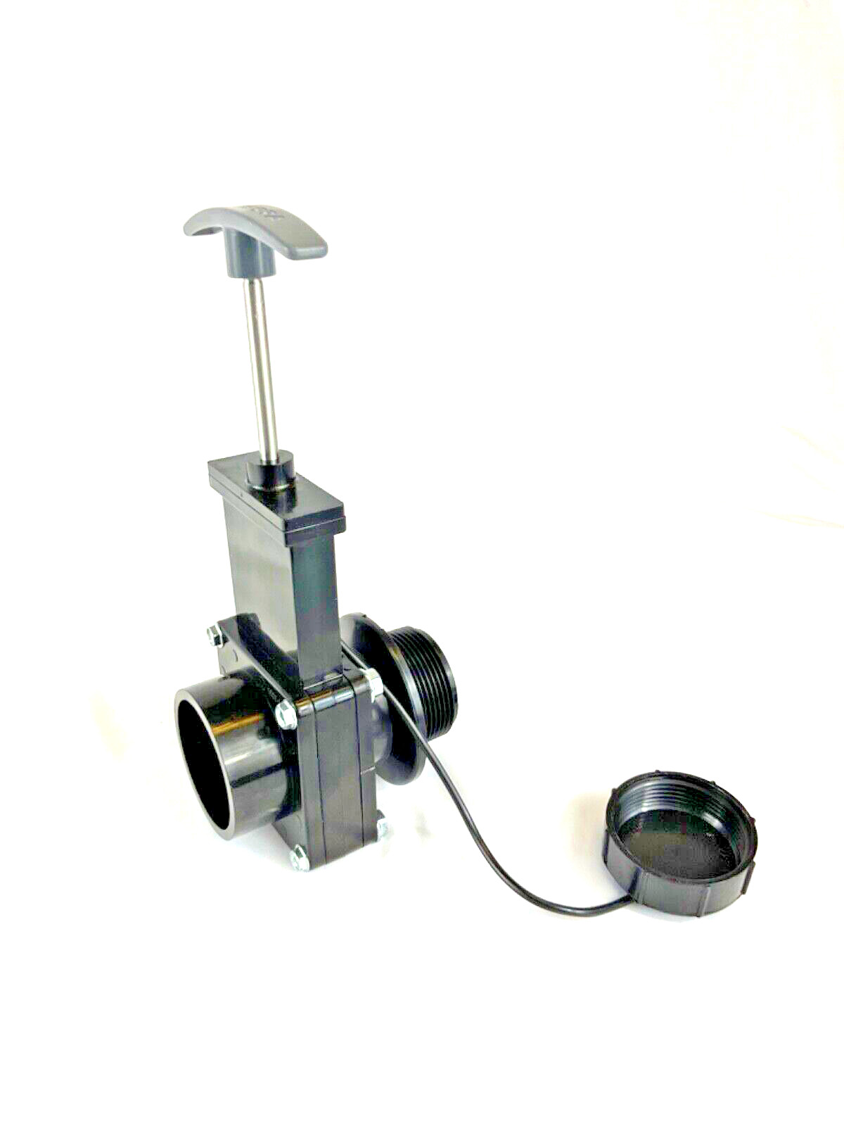 Valterra 1 1/2″ RV Waste Dump Valve With Flange Gate Assembly (1008-1) With Cap