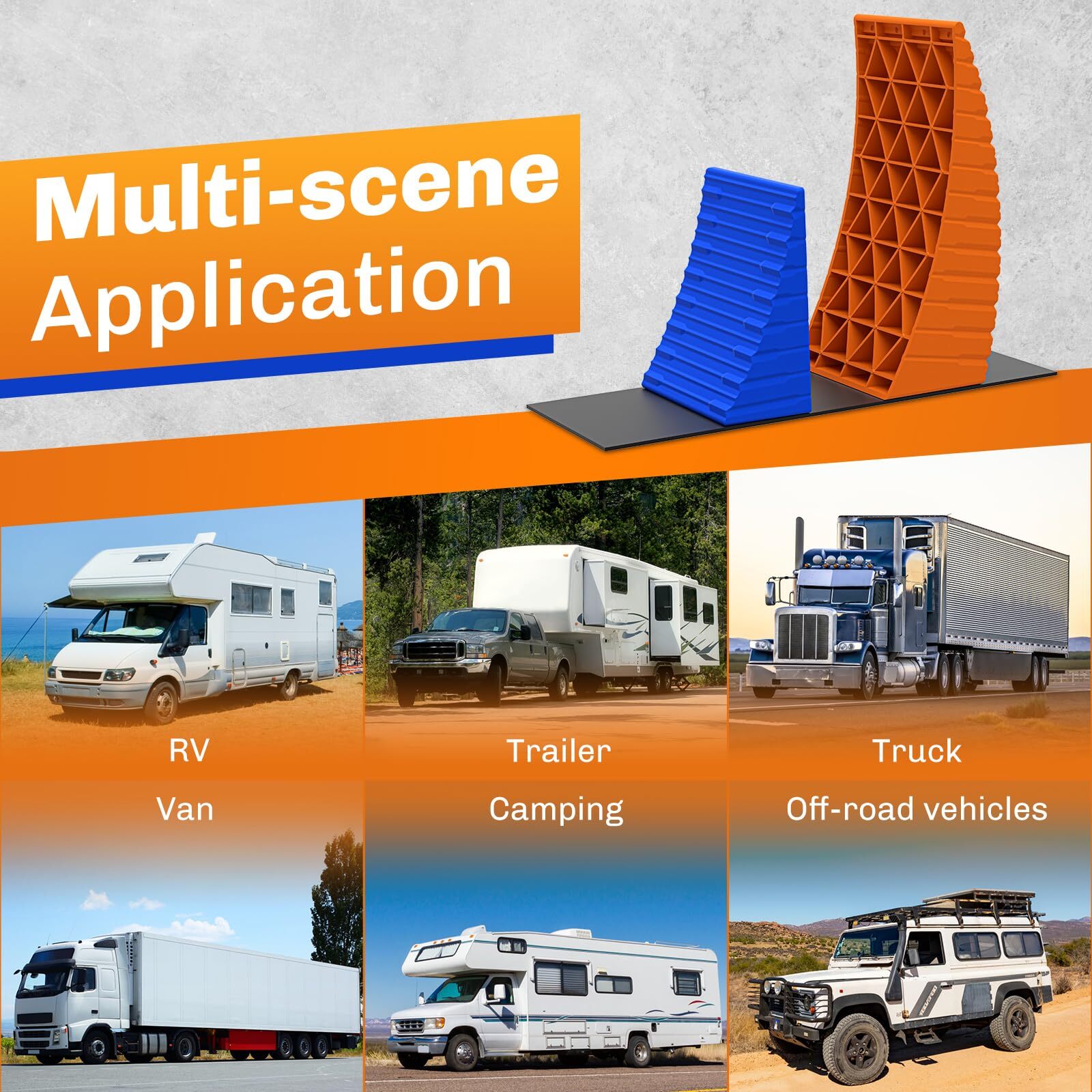 Camper Leveler Kit – 2 Heavy Duty RV Leveling Blocks Up to 35000 lbs