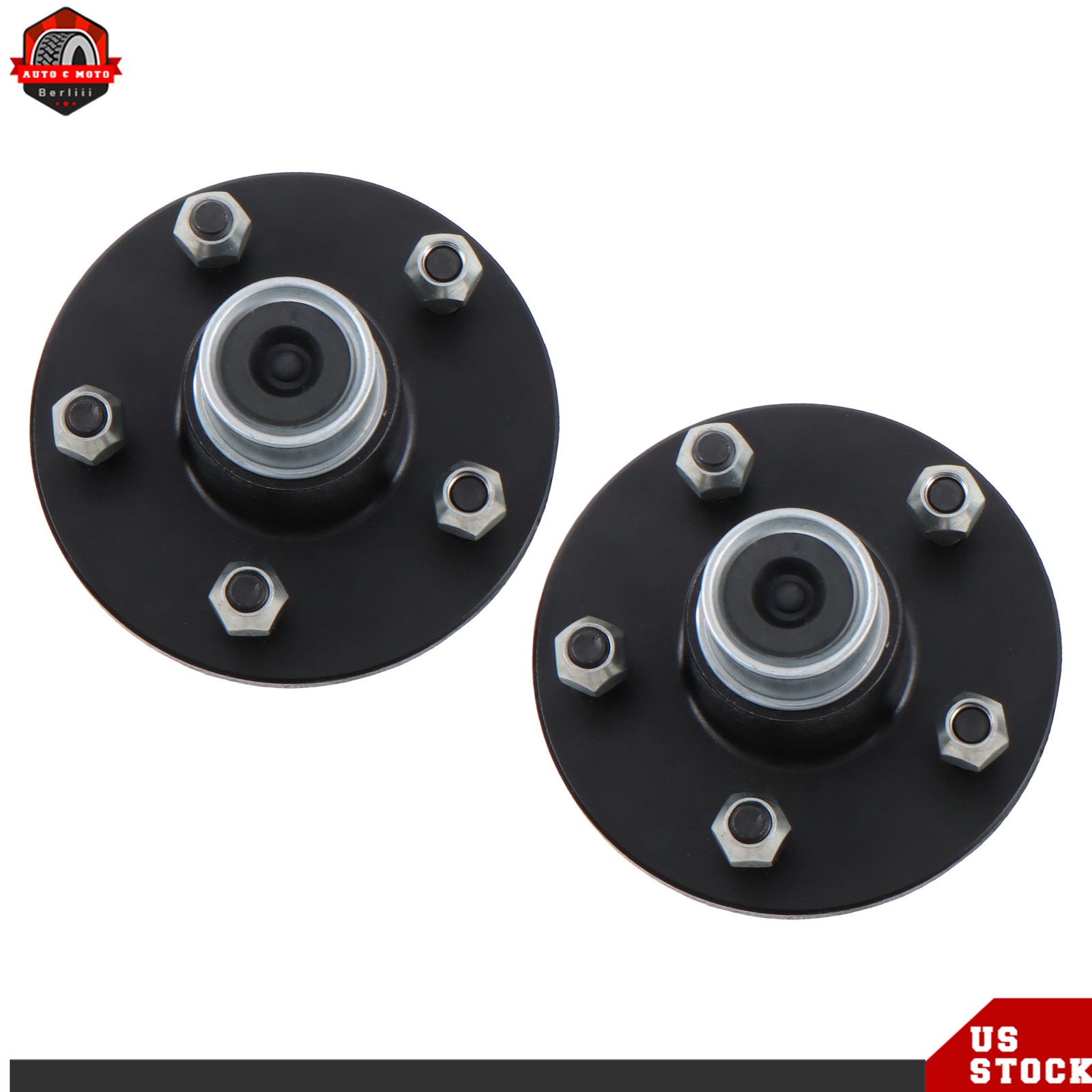 For 3500 lbs Axle 1/2 Pack 5 on 4.75″ Trailer Idler Hub Kit Circle #84 Spindle