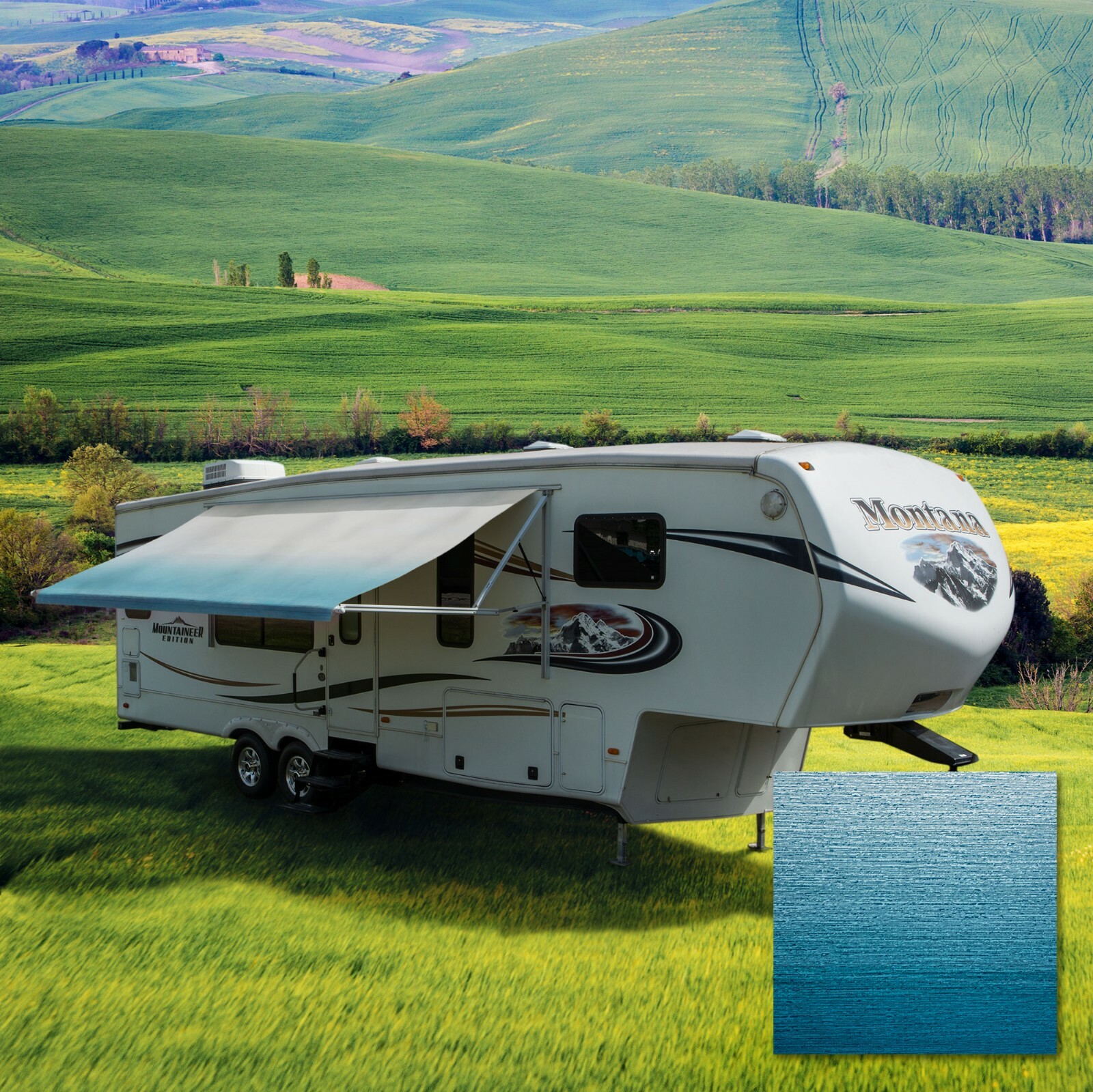 RV Awning Fabric 19 Feet Width Color Options Camper Canopy Replacement 8′(96″)