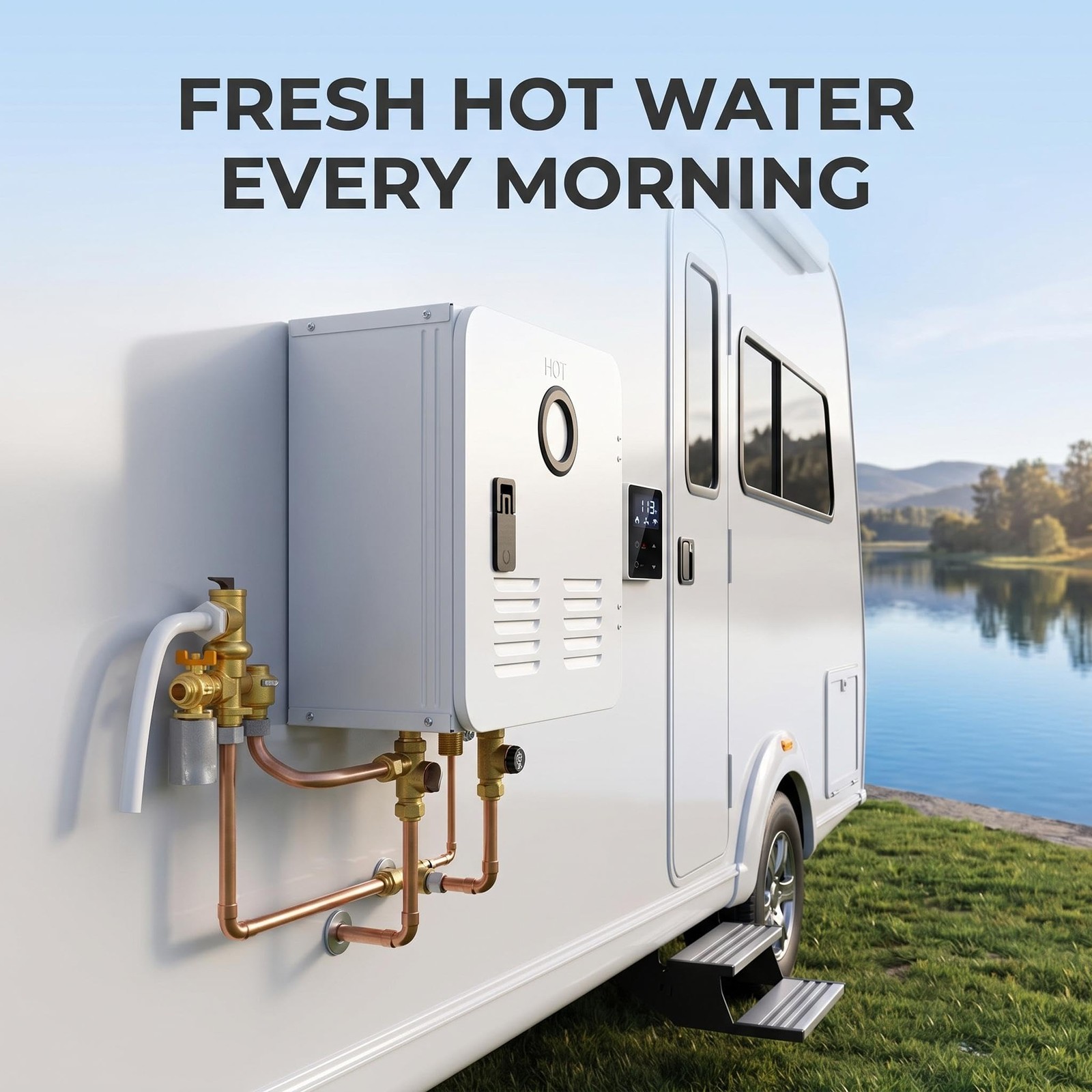 42000 55000 65000 BTU RV Instant Tankless Water Heater w/ Remote 1/2 inch NPT