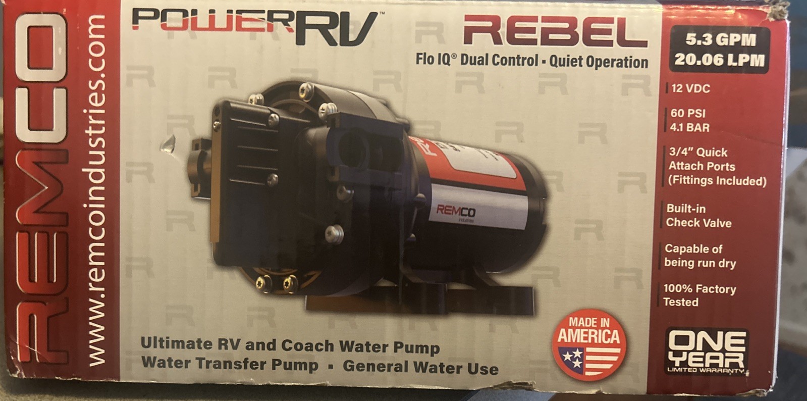 Remco Manufacturing 55REBEL-JRV Water Pump 5.3 GPM #4801 AMZ38