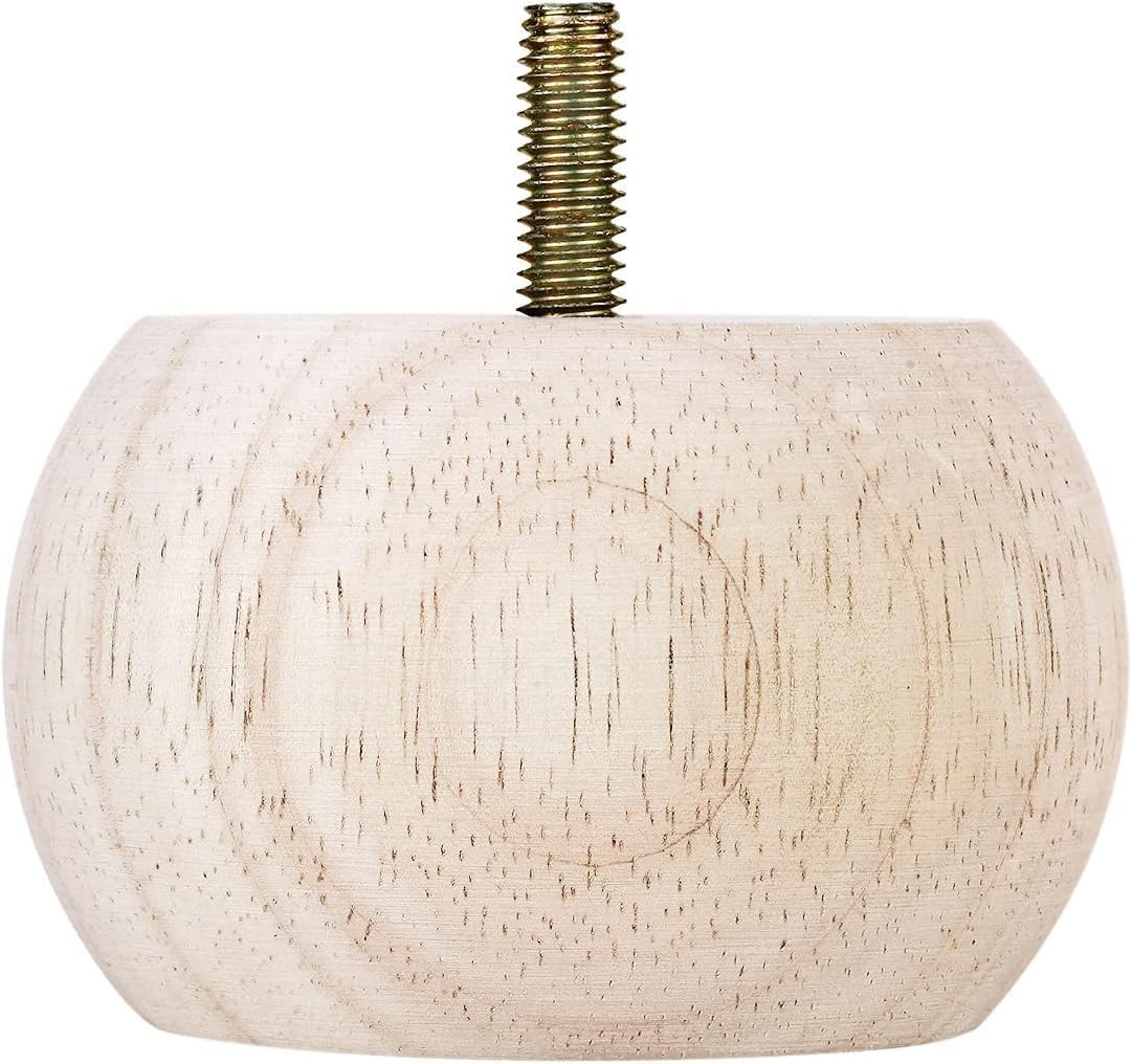 Set of 4 Unfinished Bun Feet Furniture feet 2inches 2inches, Round