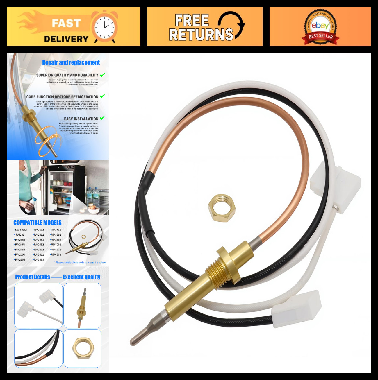 Thermocouple for Dometic RV Refrigerator RM2652 RM2351 RM2454 – Circuit Board Re
