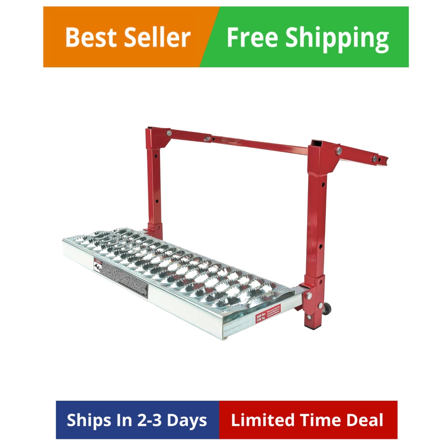 Tire Step for Truck, SUV, Semi, Heavy Duty 300 lb. Capacity, Non-Slip ‘Cheese…