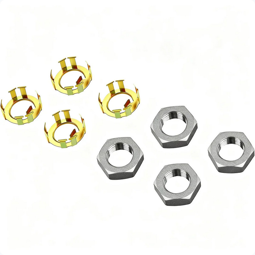 4x 6-191 6-190 Trailer Wheel Axle Nuts & Retainers For Most Axles from 2K To 8K