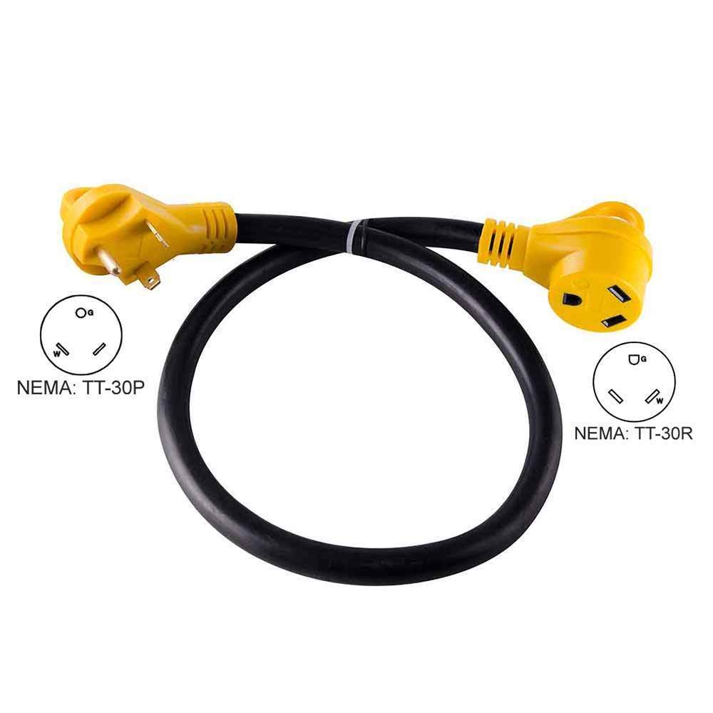 15 Foot 30 Amp RV 10 AWG Gauge Extension Cord Plug W/Handle