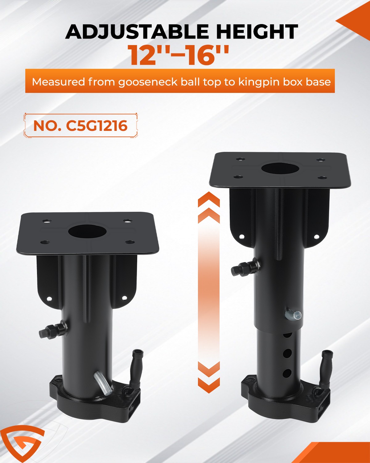 For Camper RV Trailer 12″-17″ Fifth (5th) Wheel to Gooseneck Adapter Hitch