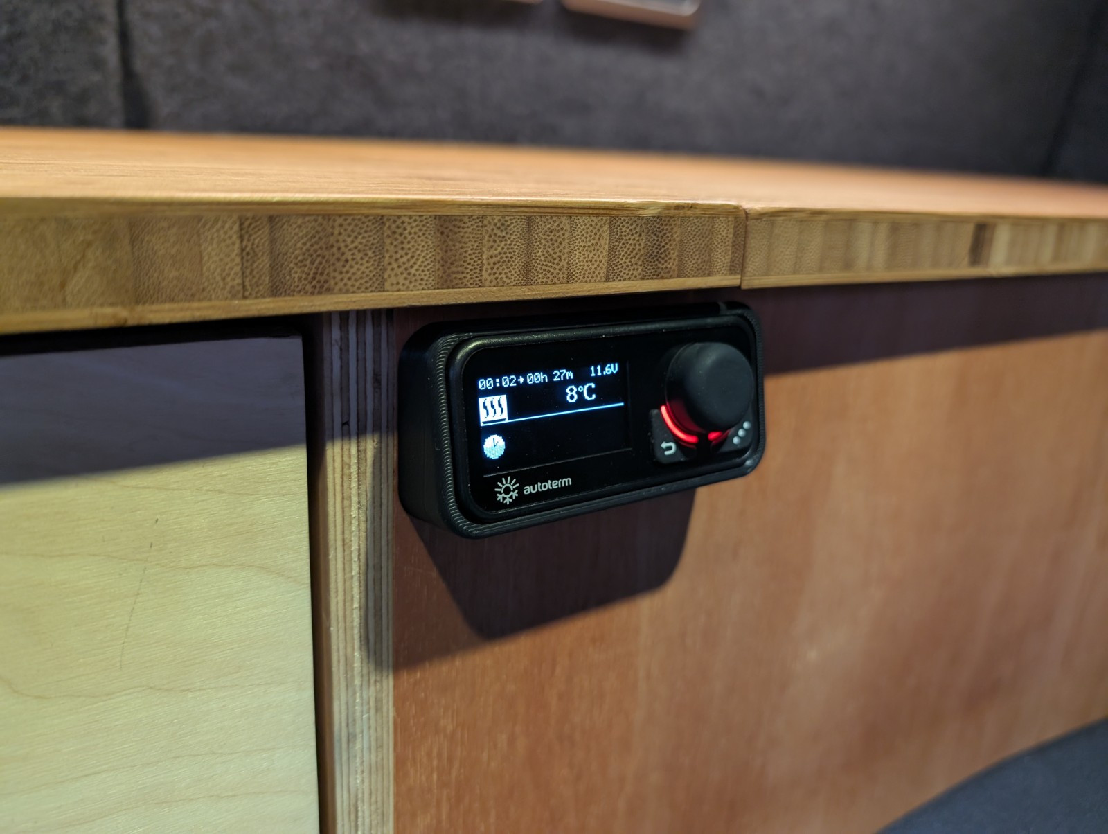 Autoterm / Planar Comfort controller angled surface mount. Black