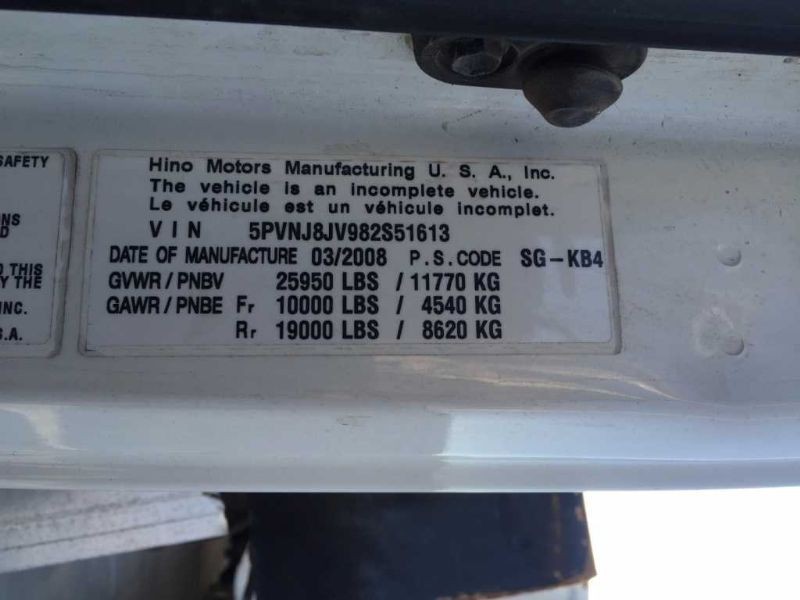 08 HINO 268 METAL SIDE STEPS (2 STEP) ASSEMBLY **BENT** 19004