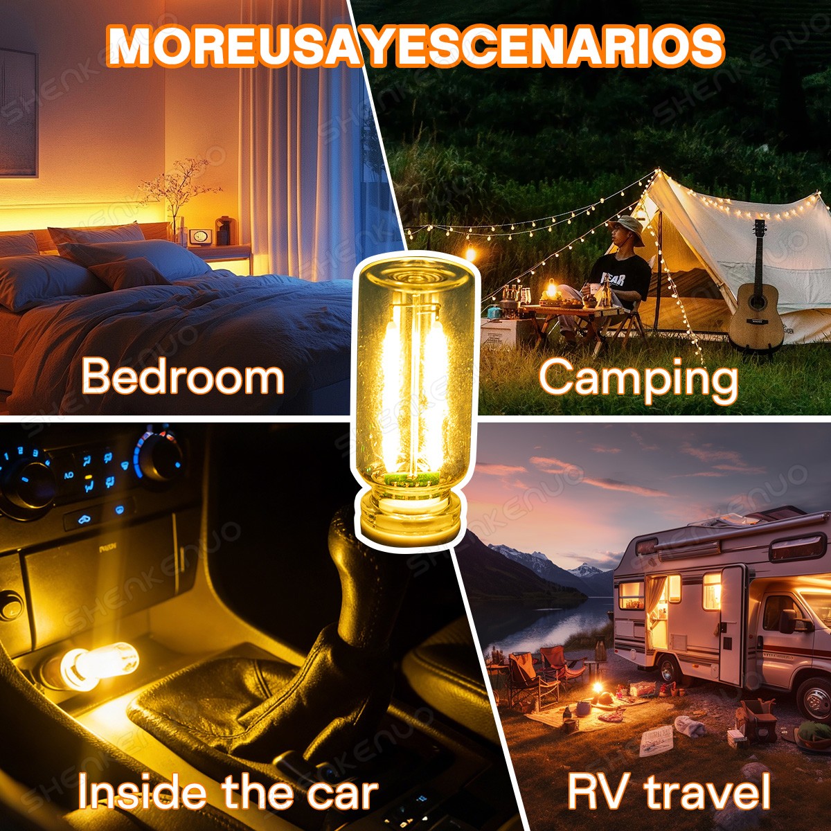 LED Night Light for Car Interior & Camping Mood Lamps 3 COLORS AVAILABLE 2pcs