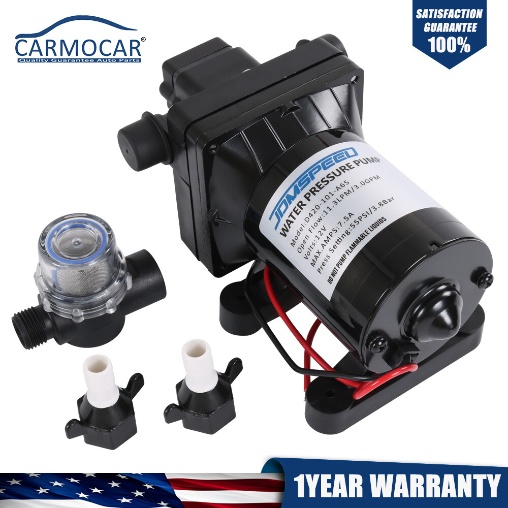 4008-101-A65 RV Water Pump 12V 3.0 Gpm with Strainer For Camper
