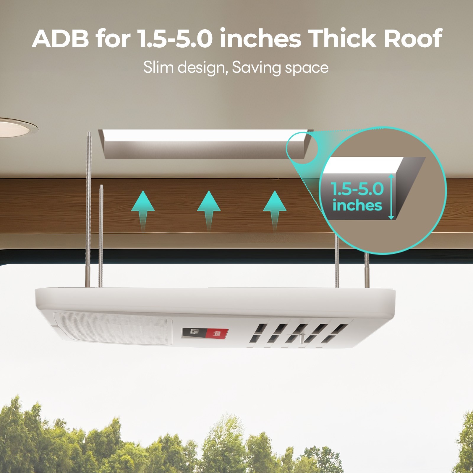 Ducted RV Air Conditioner 13.5K BTU Cooling Rooftop RV AC Unit Super Quiet 120V