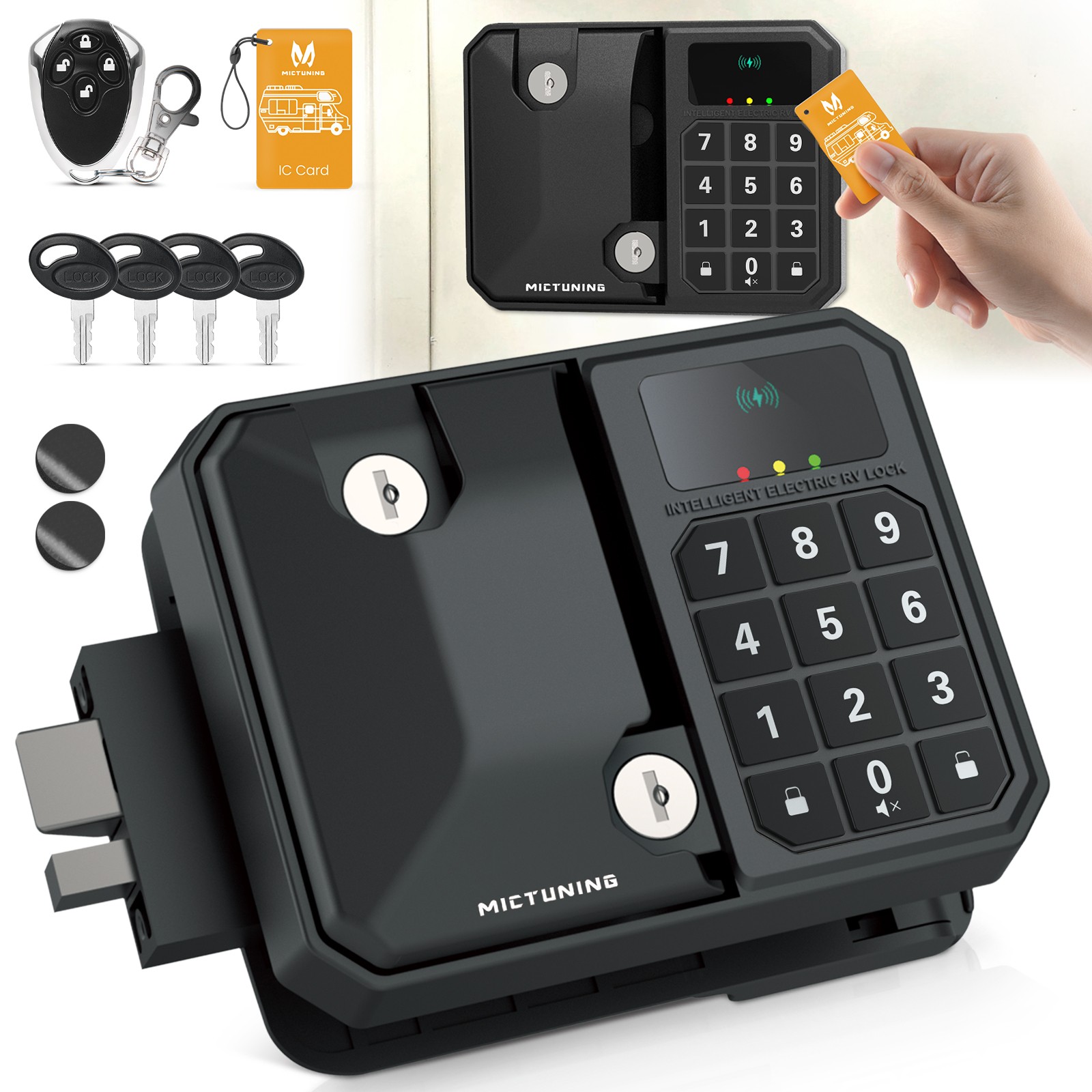 RV Keyless Entry Door Lock Waterproof Camper Trailer Lock With Keypad Fob Remote