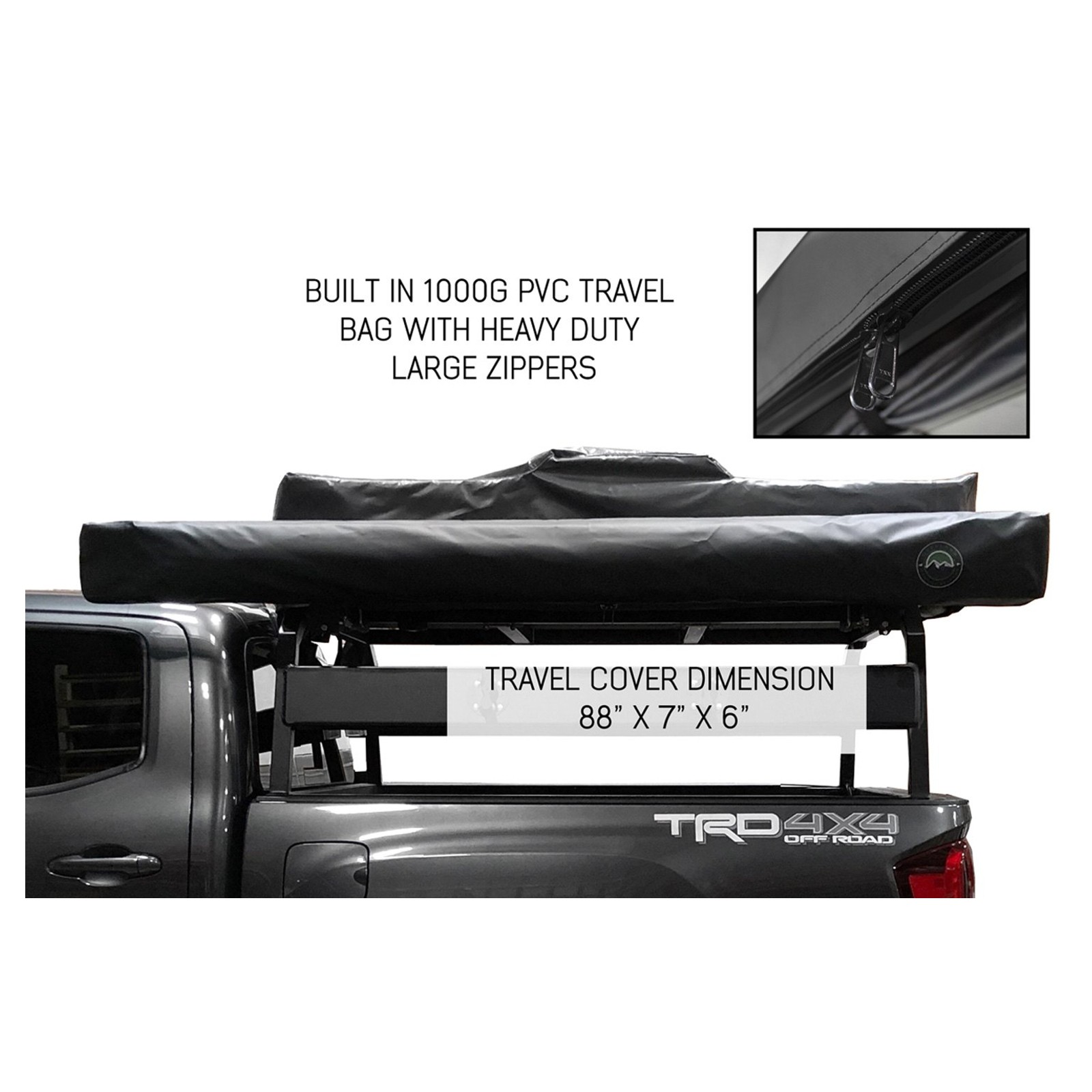 Overland Universal Nomadic Awning 270 Poly Cotton Dark Gray Left Cover 18079909