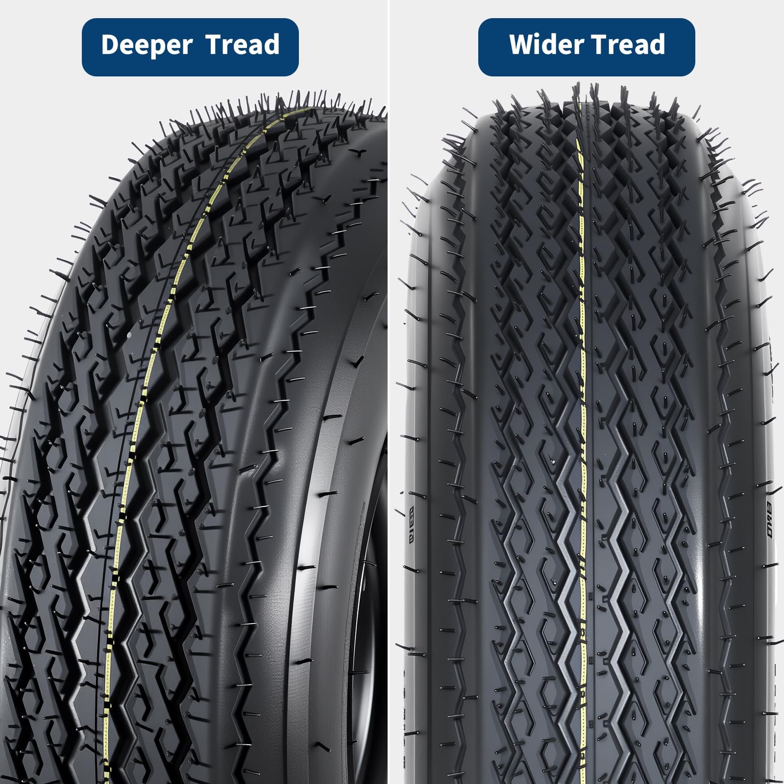 Set of 4 4.80-8 4.80×8 480-8 4.80-8 Trailer Tires with 8″ Rims 5 Lug on 4.5″ 6PR