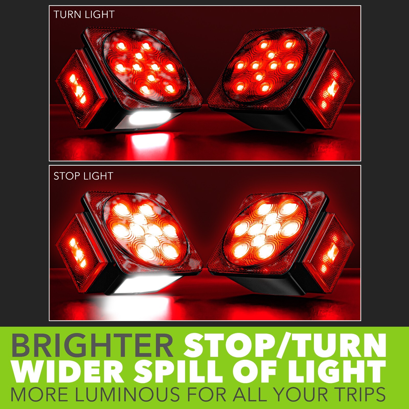 Universal LED Trailer Light Kit 12V Waterproof for Under 80 Inch Trailers
