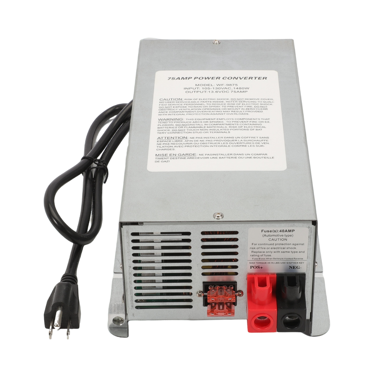 Auto Detect Deckmount Converter Charger For WFCO WF-9875-AD-CB 75 Amp DC WF-9800
