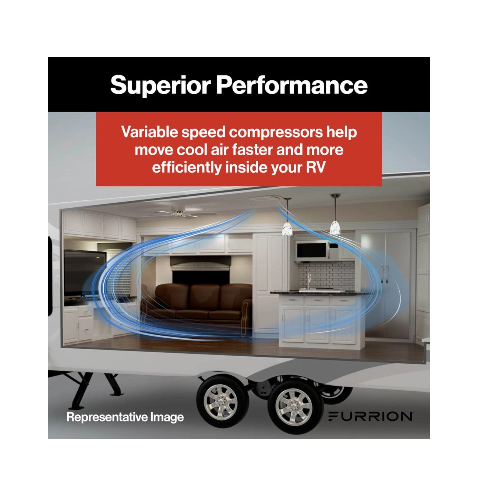 Lippert Furrion 2024039646 Chill Cube 18K BTU R32 Roof AC Ducted RV Camper Black