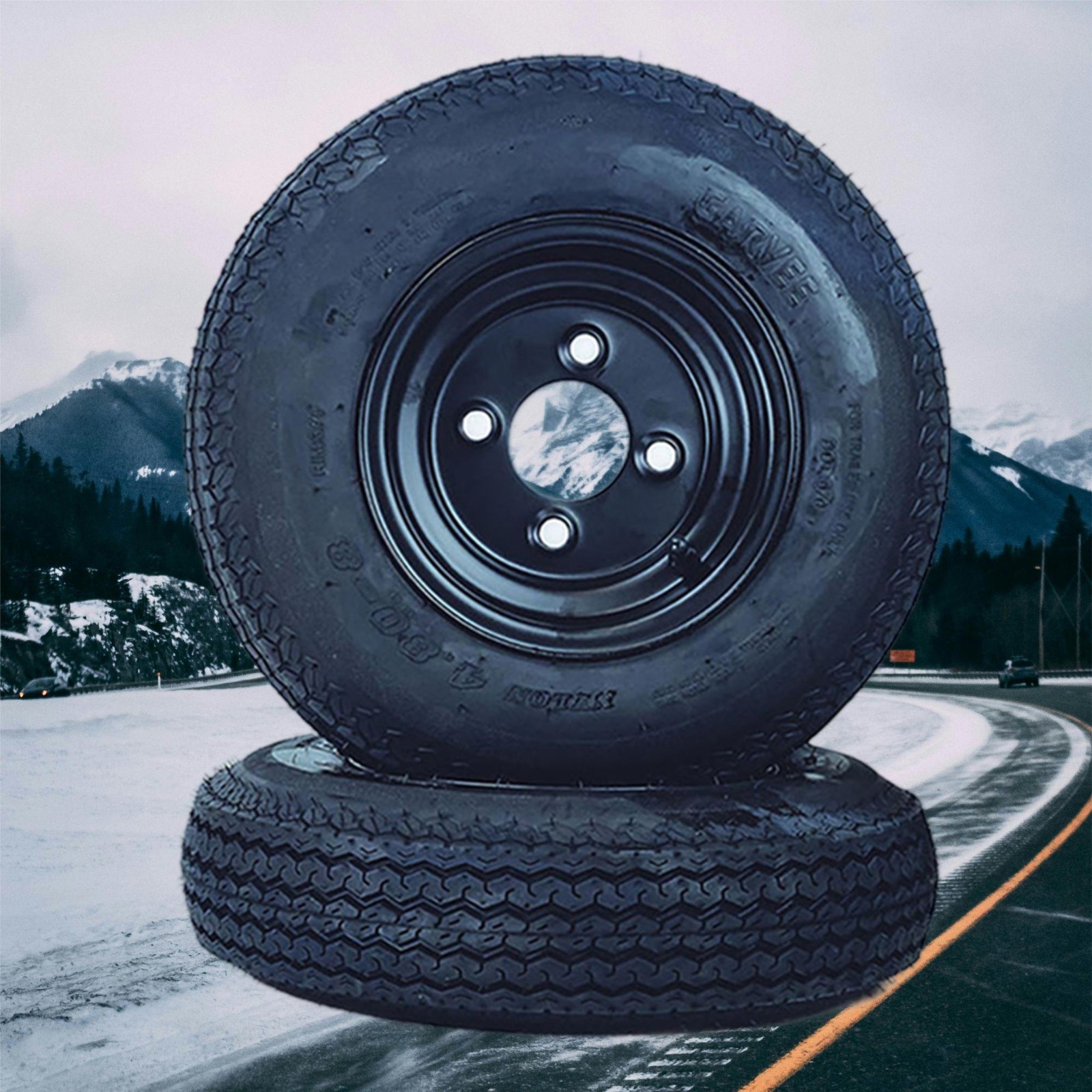 ⭐2Pack Trailer Tire on Rim 4.80-8 480-8 4.80×8 4 Lug Trailer Tires and Wheels 6P
