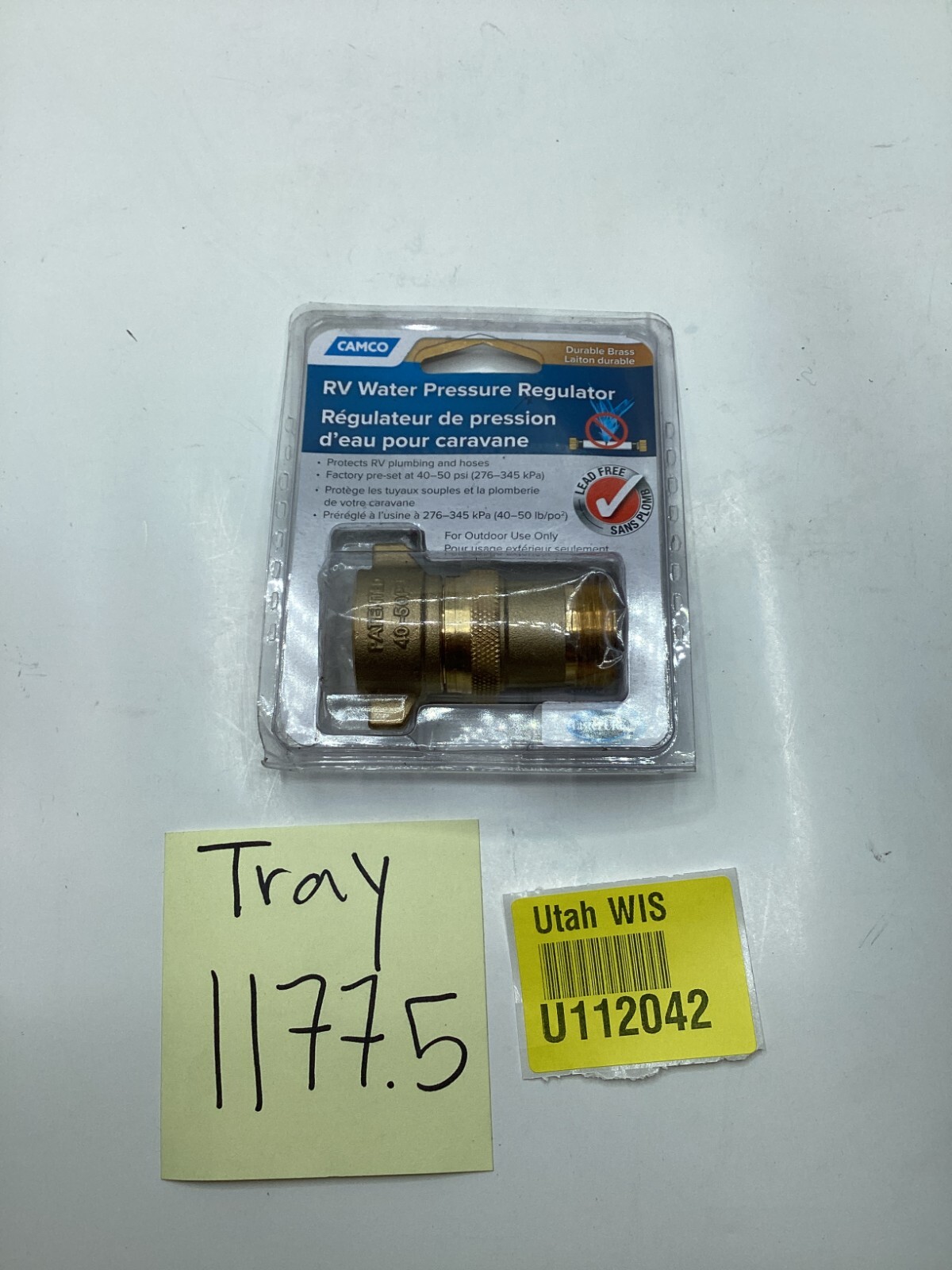 Camco RV Brass Water Pressure Regulator Protects RV Plumbing 40055 40-50 PSI