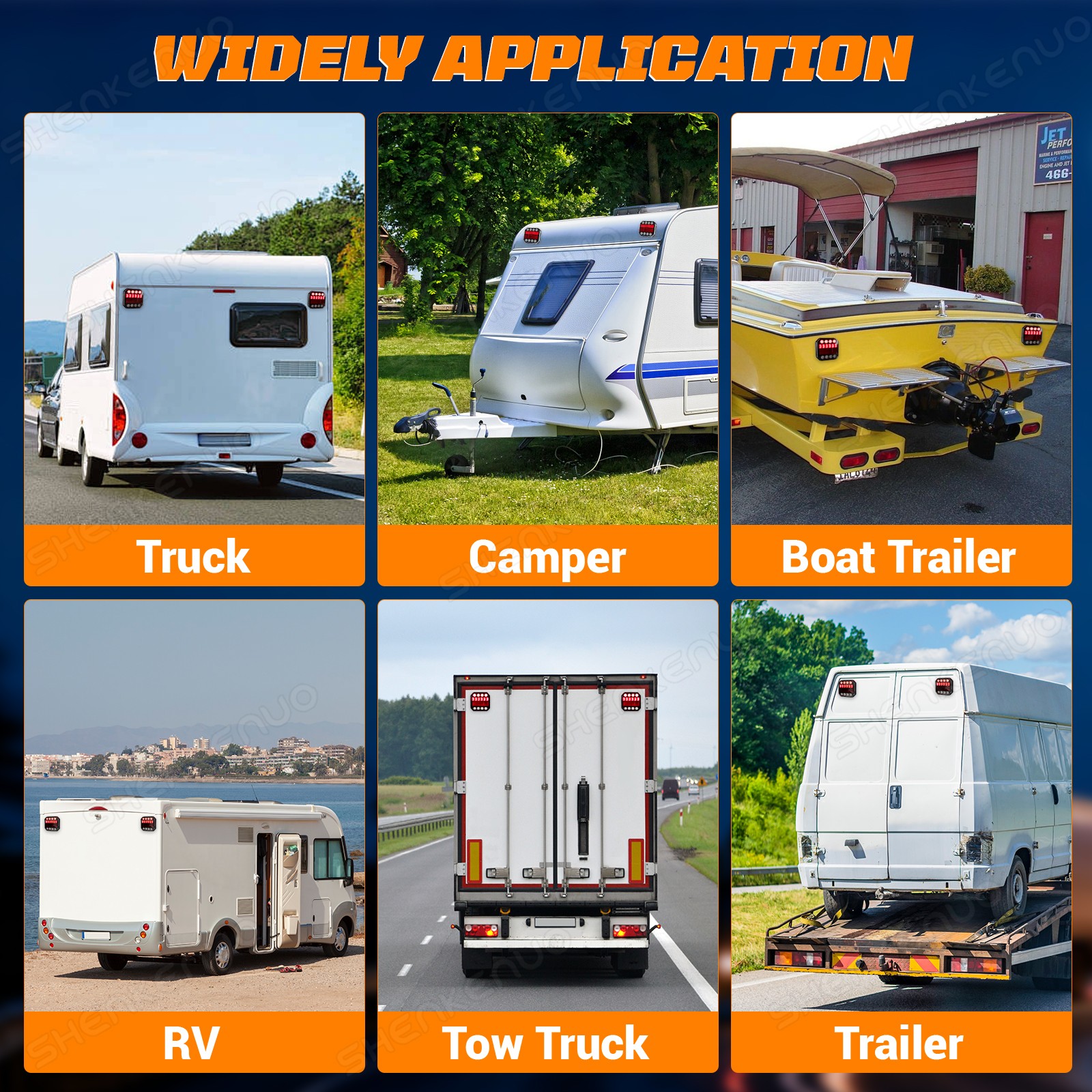 New LED Wireless Trailer Lights Magnetic Rechargeable Tow Light for Trailer RV