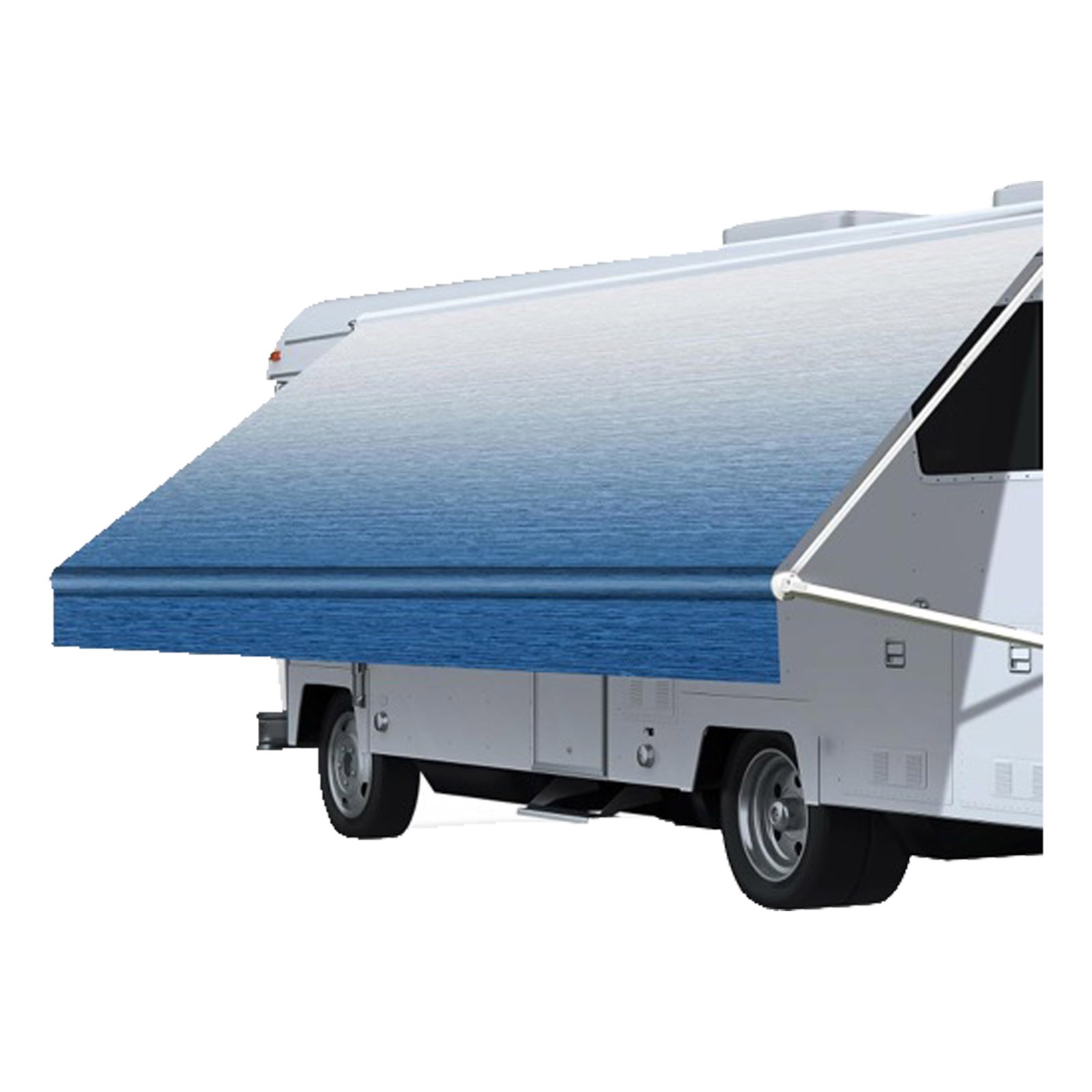 PVC Vinyl Awning Fabric Blue Fade 16FT Suitable For RV Caravan Trailer Camper