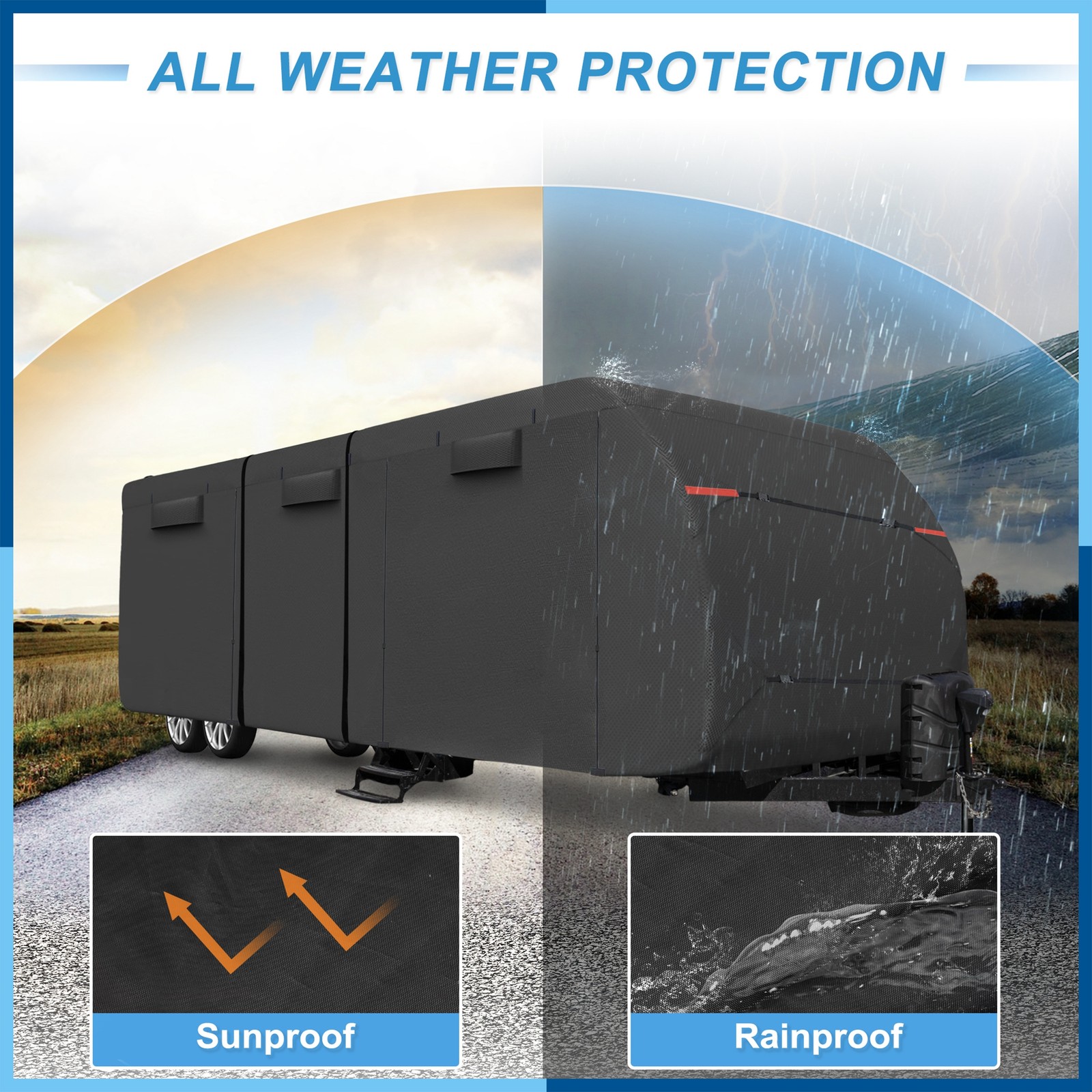 Waterproof RV Travel Trailer Cover Fits 18′ – 20′ All Season Protection