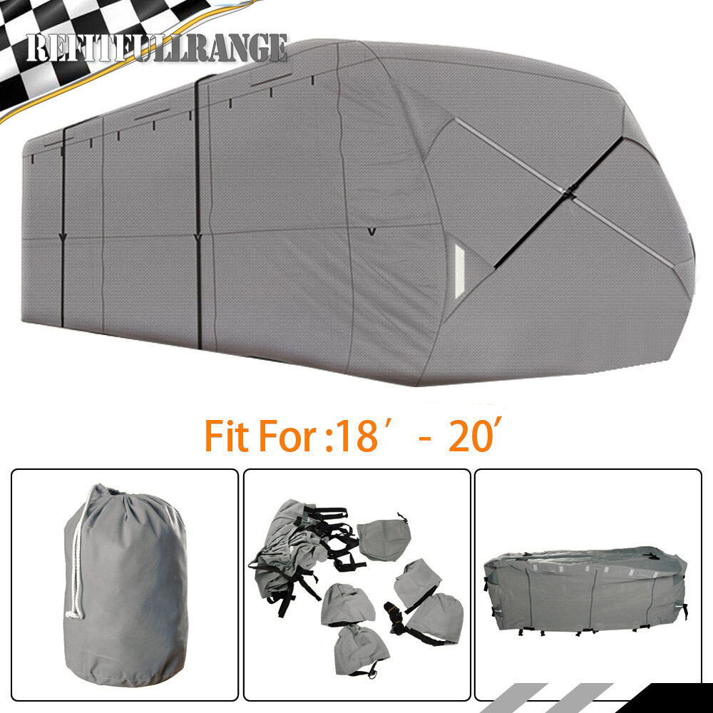 Non-Woven Fabric Travel Trailer RV Cover Waterproof Anti-Dust For Camper 18′-20′