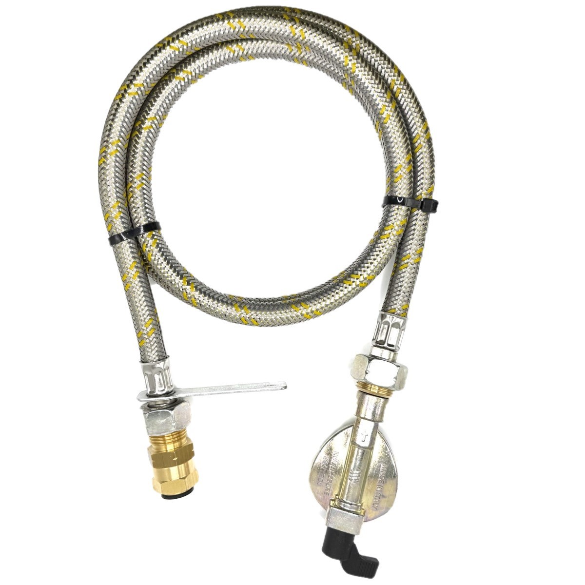 LPG 1.5M Steel Pipe, SWIVEL W20 RH Fitting,20mm Clip On Type Gas Bottle Adapter